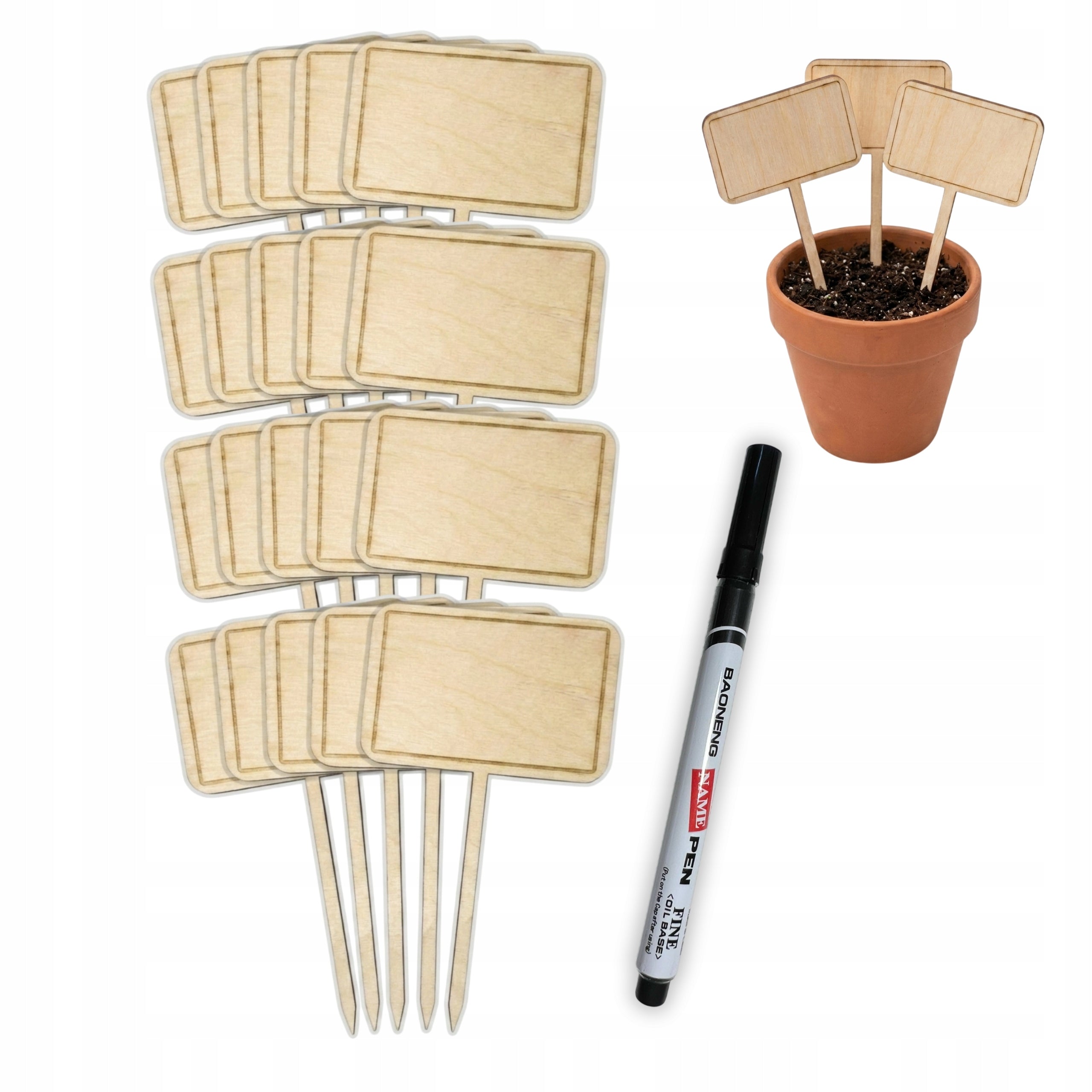 Signs Labels for Garden Herbs Plant Tags Vegetable Wooden 20pcs