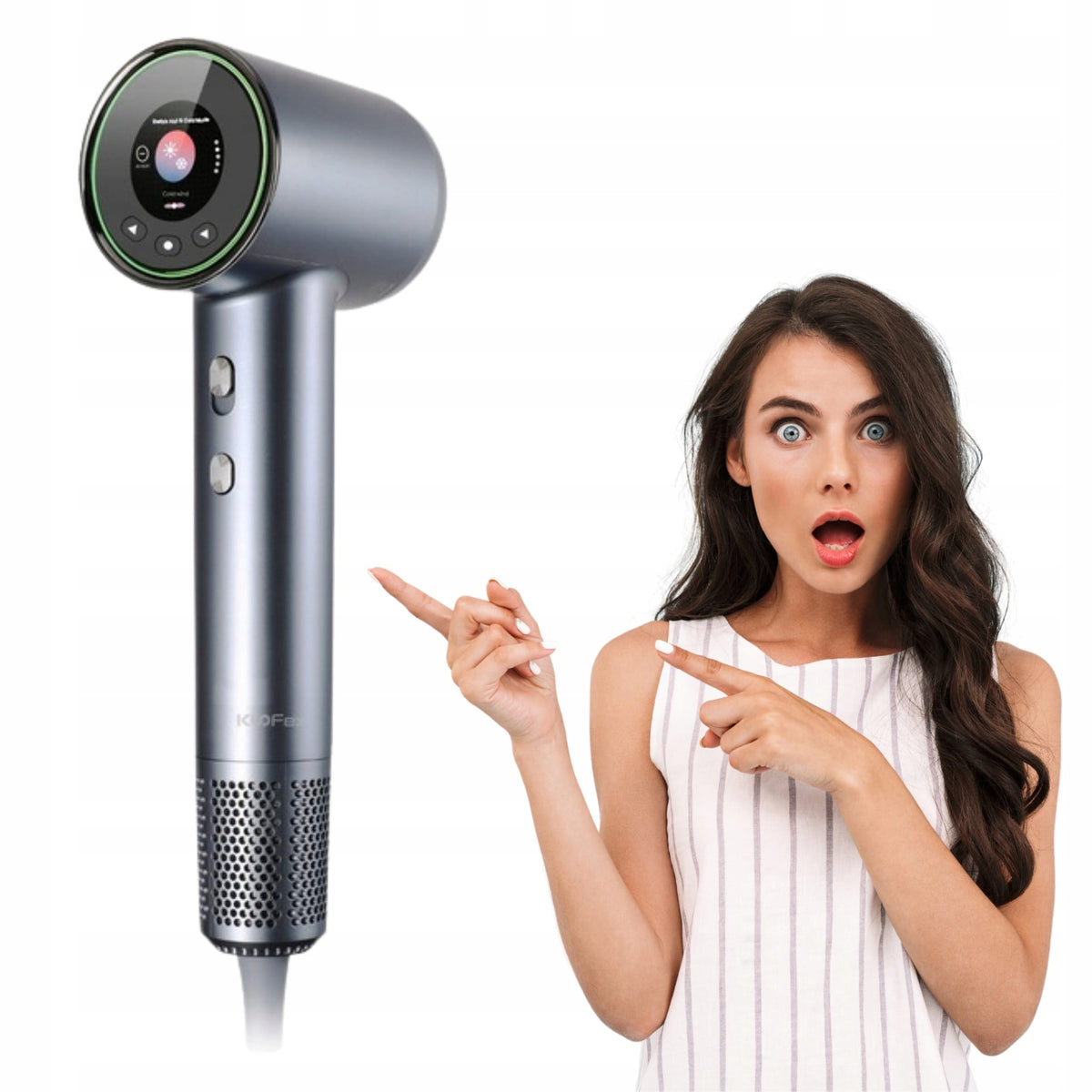 Silent Hair Dryer with Cold Air Ionization