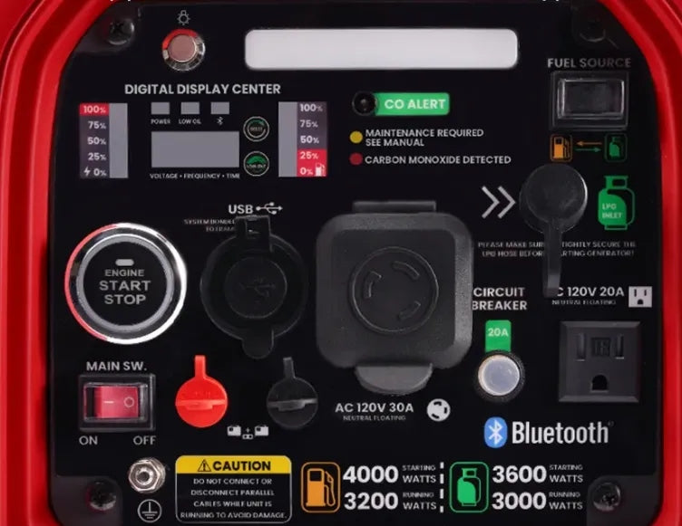 Silent Inverter Unit 4000W GT Dual Fuel LPG Petrol Bluetooth MXR Model MXR4000GT