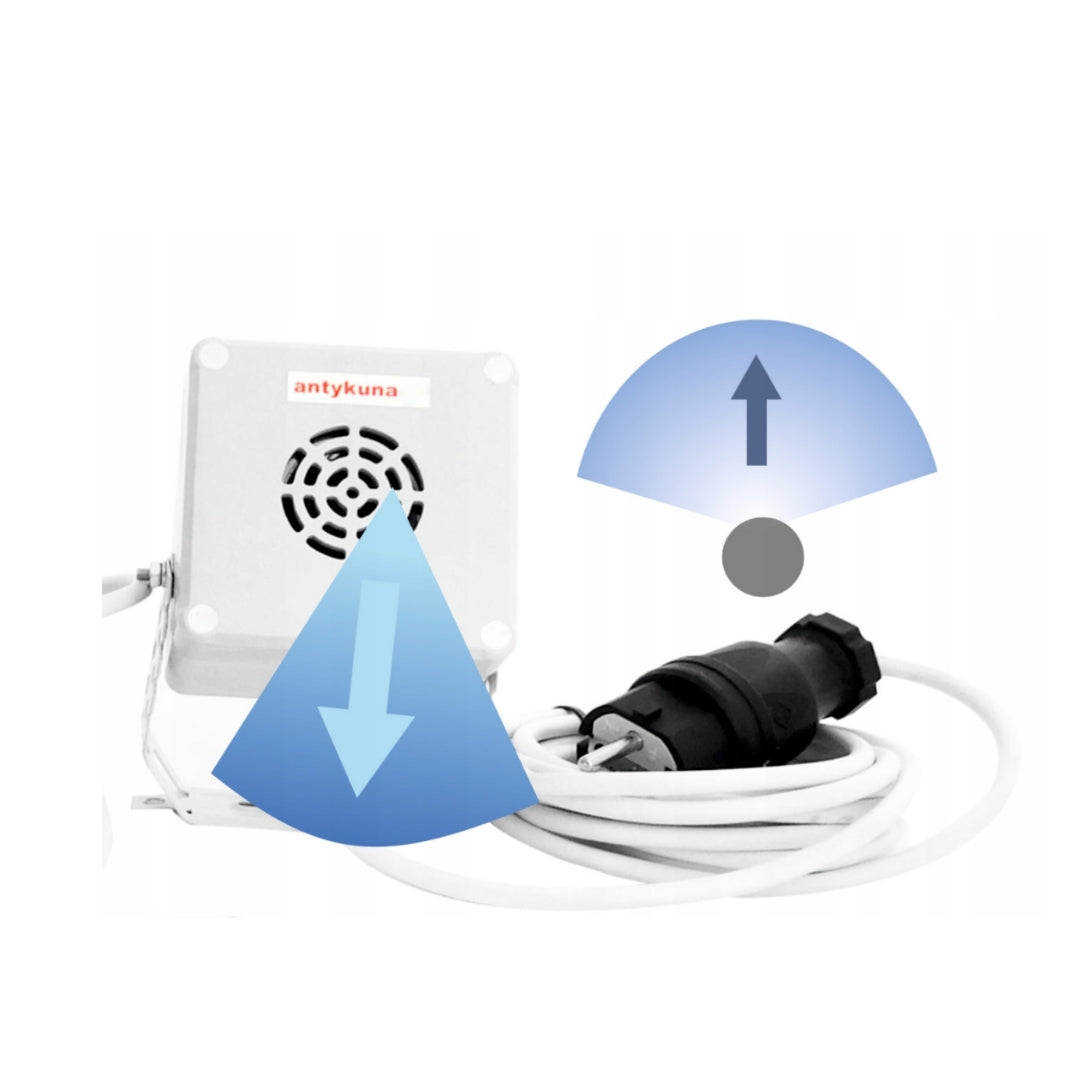 Silent kun deterrent LIGHT&FLASH for corner or wall of house, LED 230V Brand Antykuna