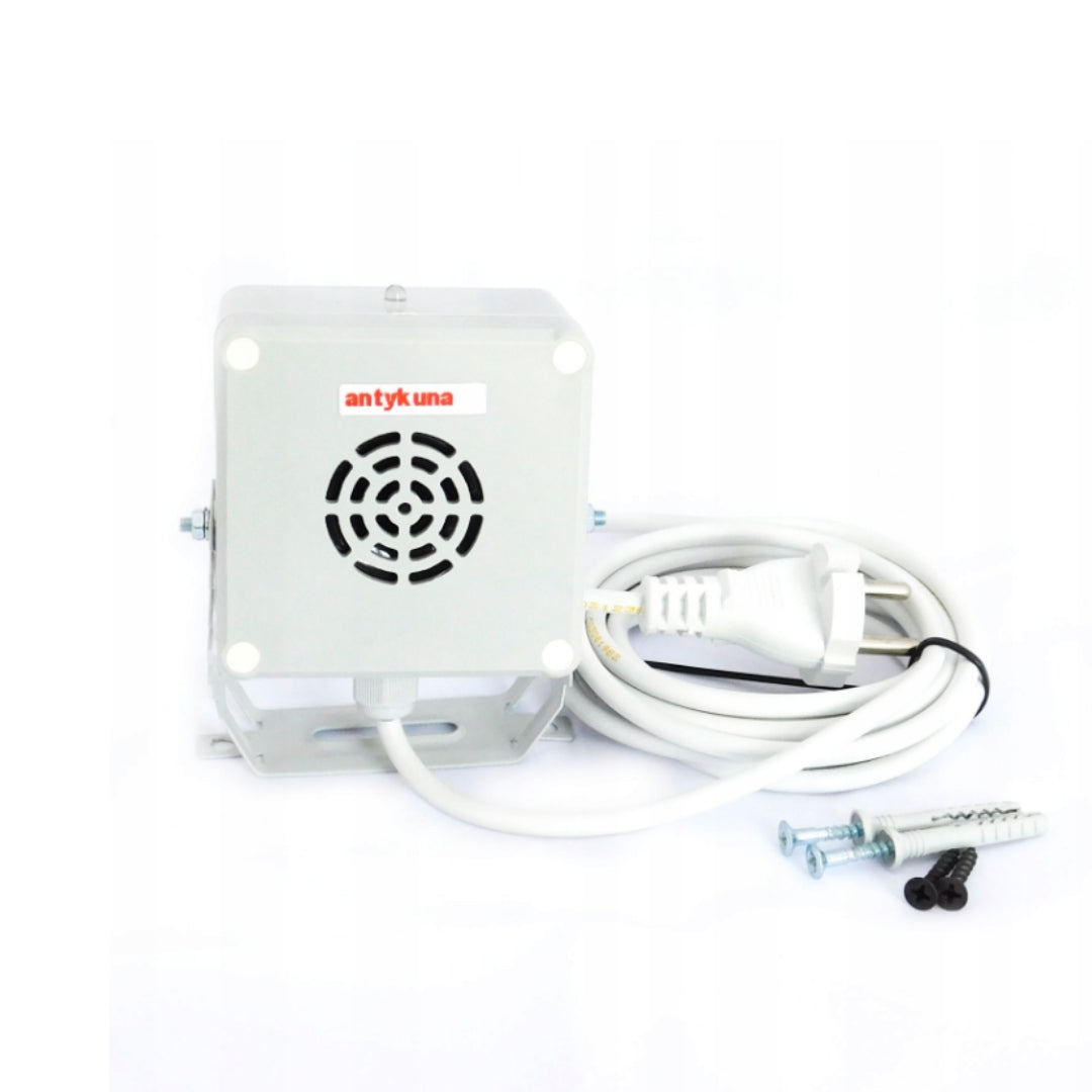 Silent kun deterrent LIGHT&FLASH for corner or wall of house, LED 230V