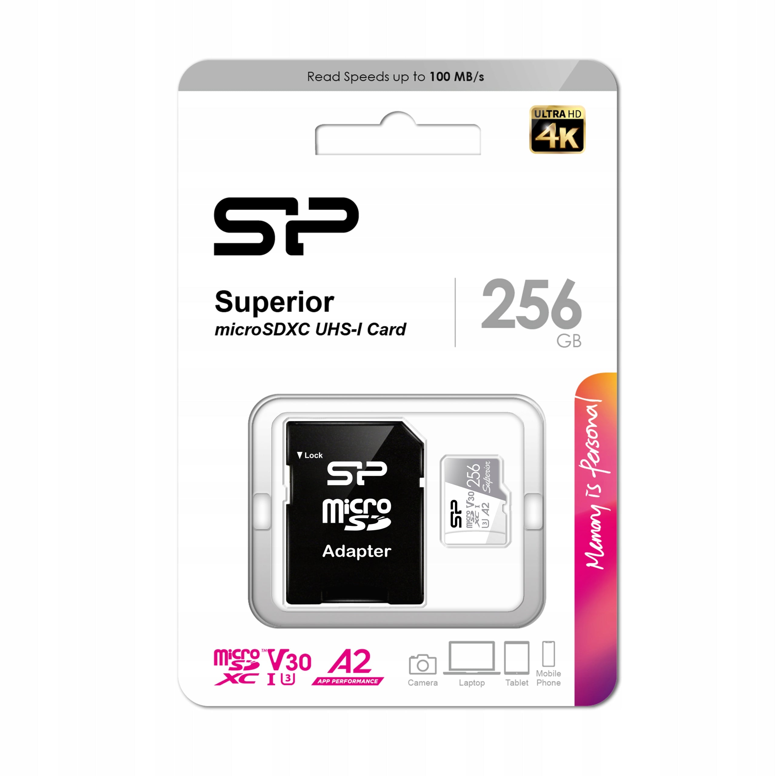 Silicon Power 256GB High Speed 4K A2 V30 SDXC U3 MicroSD Card with Adapter Manufacturer Silicon Power