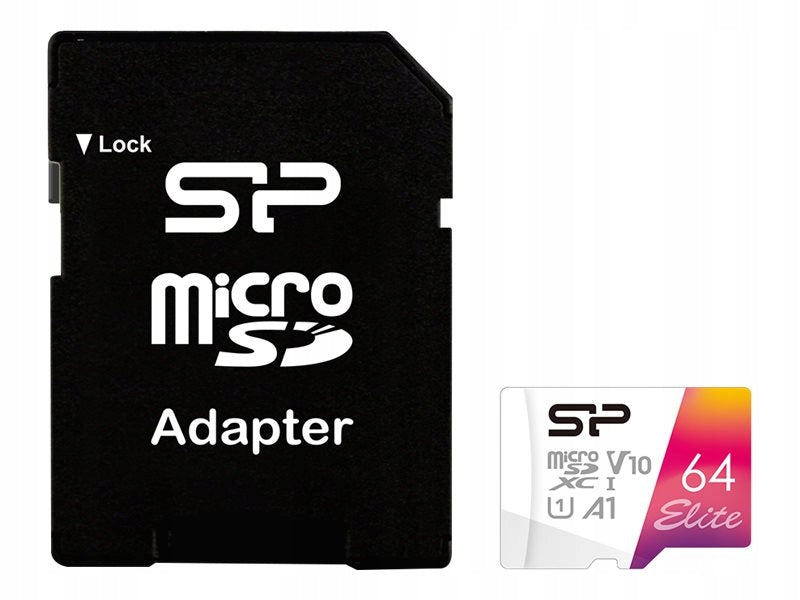 Silicon Power 64 GB Class 10 microSDHC memory card Packaging status original