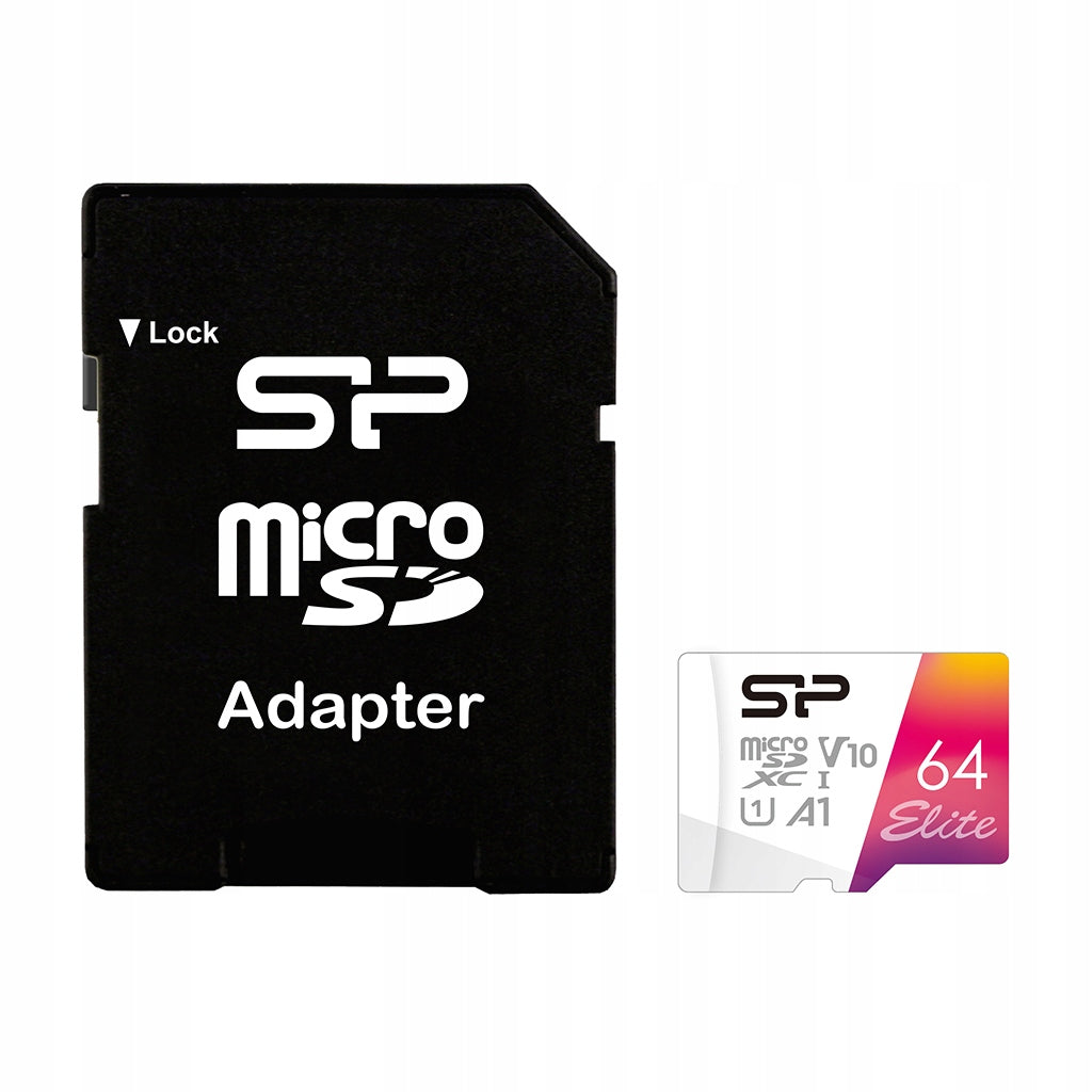 Silicon Power 64 GB Class 10 microSDHC memory card