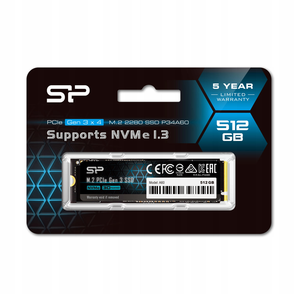 Silicon Power A60 512GB M.2 PCIe NVMe SSD