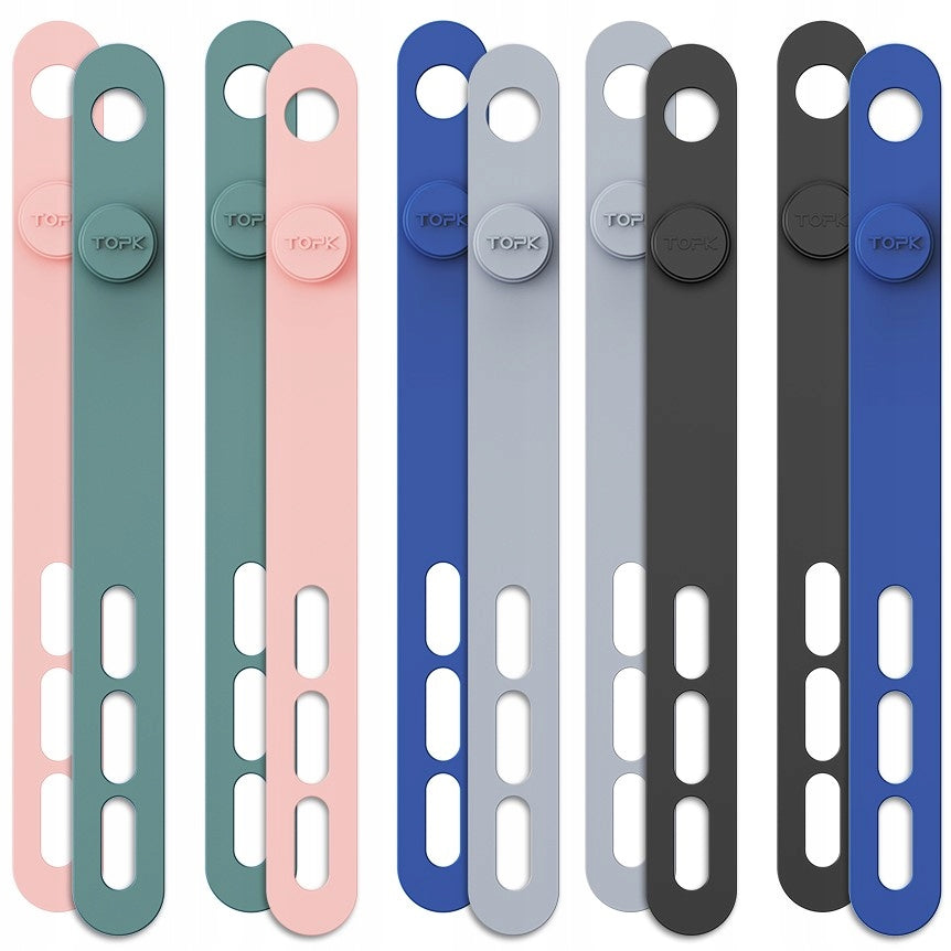 Silicone Band Holder Cable Organizer Set of 10 TOPK J20