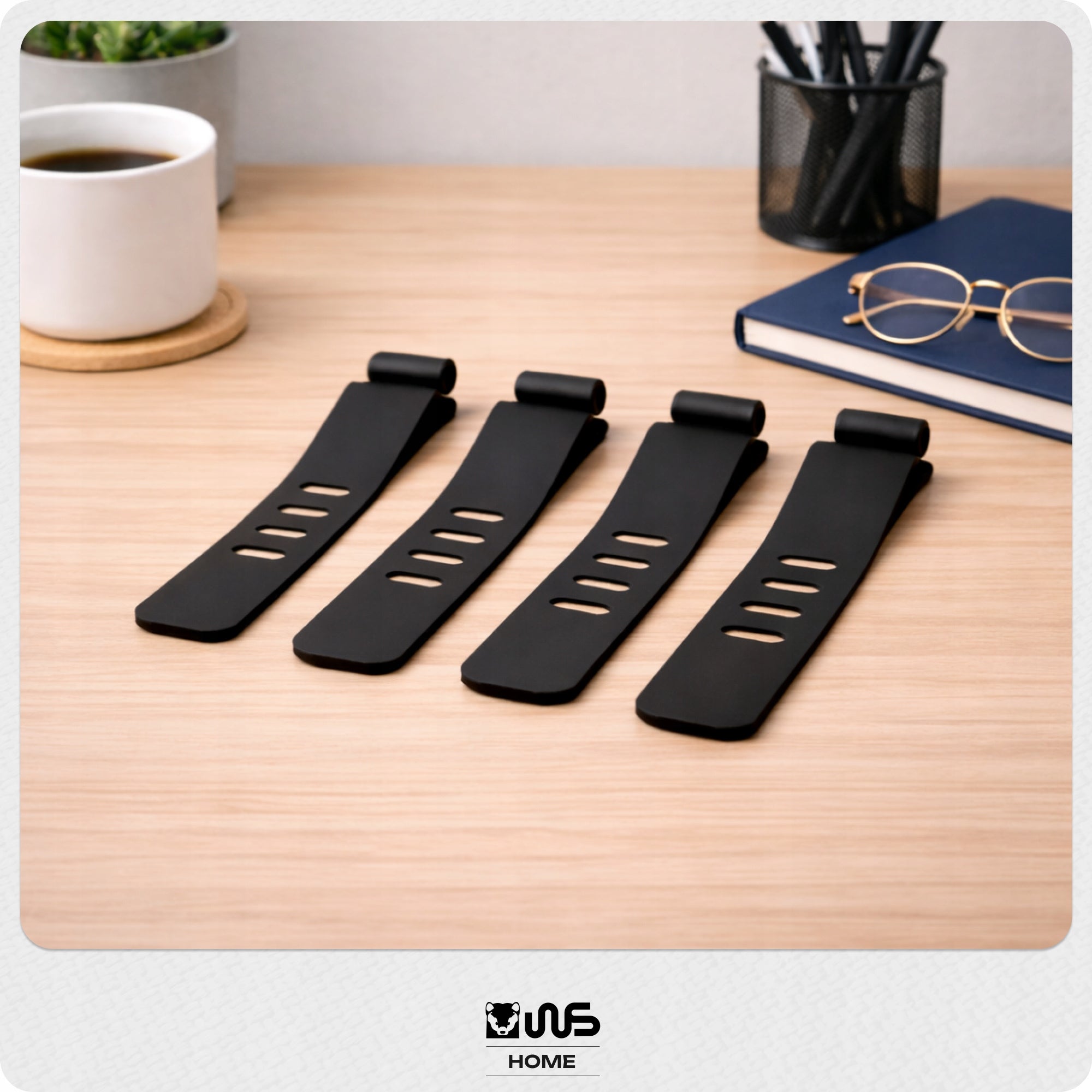 Silicone Bands for Cable Organizers Velcro Set of 4pcs Colorful Brand no brand