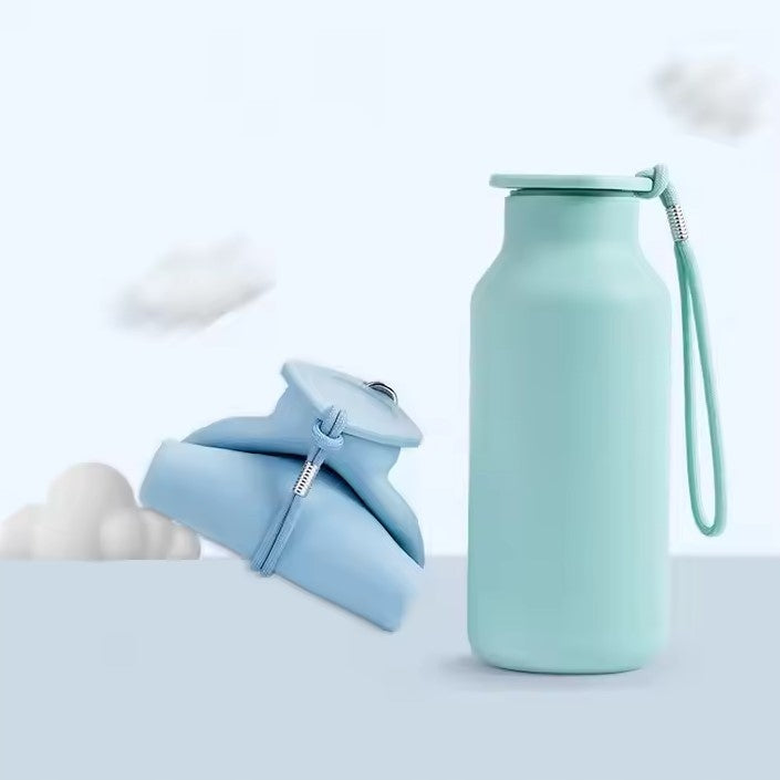 Silicone Bottle Folding 600ml BPA Free Travel Lightweight Manufacturer code SKŁADANA SILIKONOWA BUTELKA NA WODĘ PODRÓŻNA