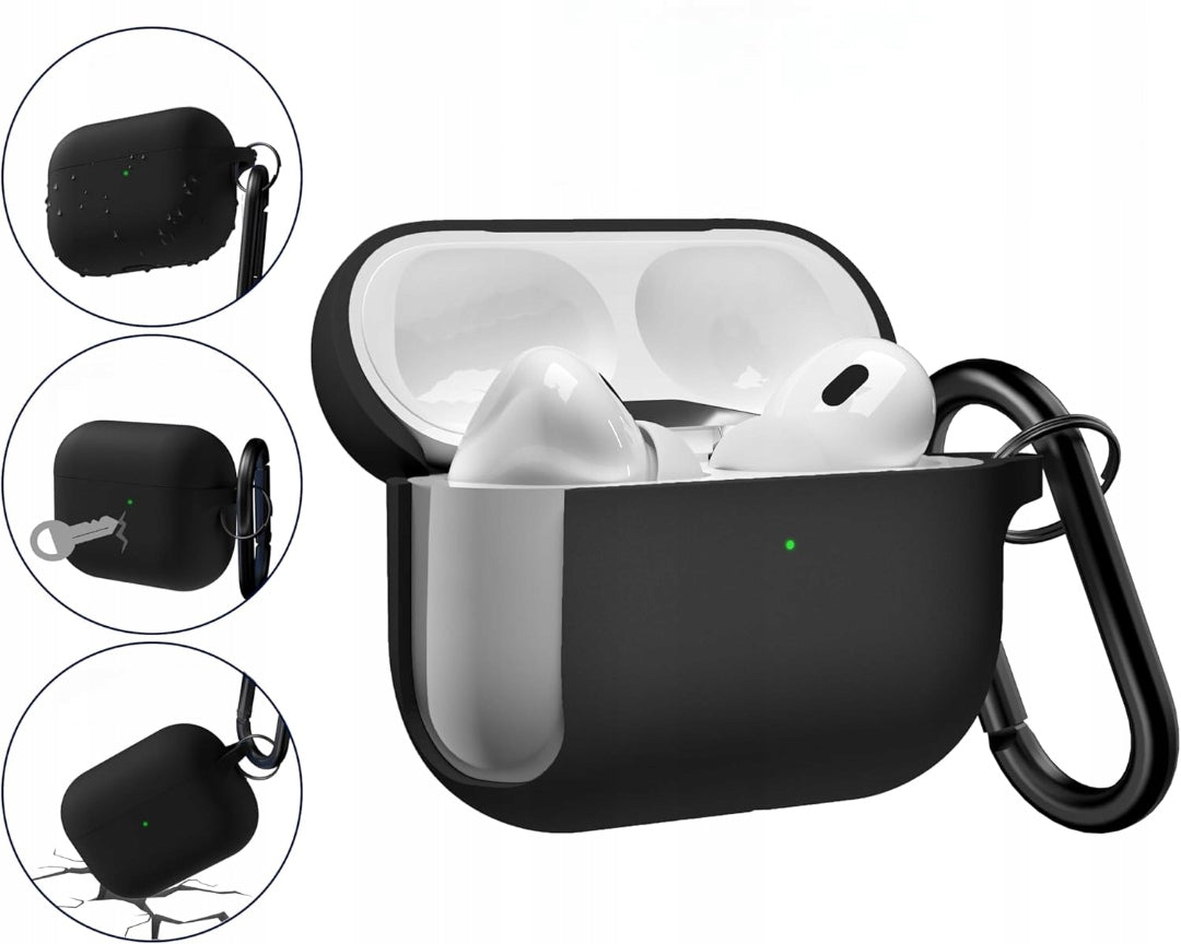 Silicone Case for Apple AirPods Pro 3 + Hook | Black Manufacturer code case etui ochrona airpods pro 3 black
