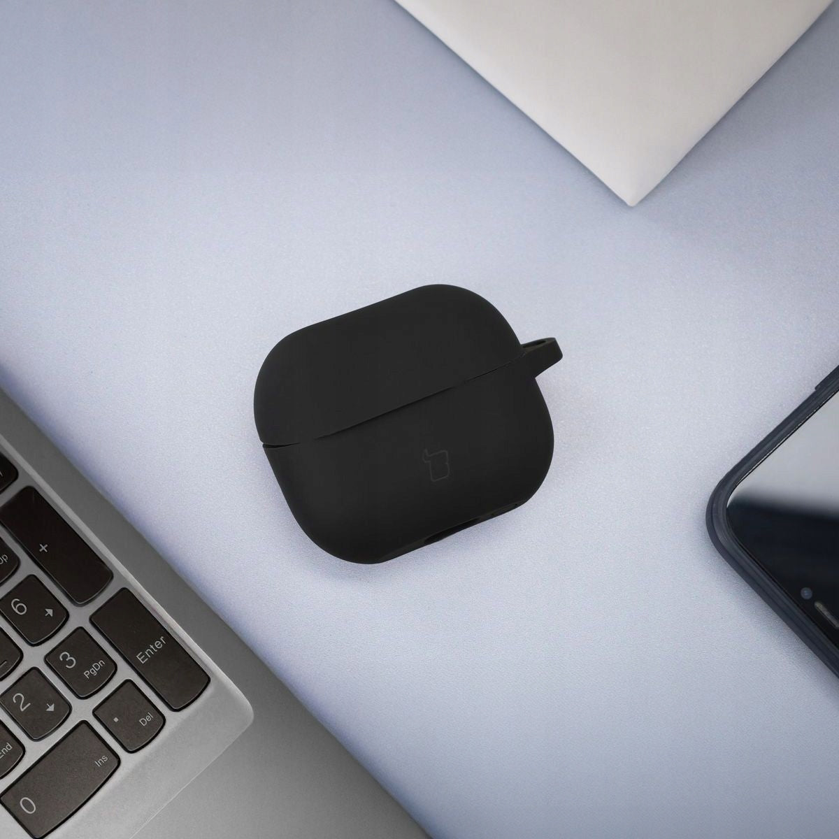 Silicone Case with Carabiner Bizon for Samsung Galaxy Buds 3/3 Pro/3 FE Manufacturer code BCHSIGALB3BK