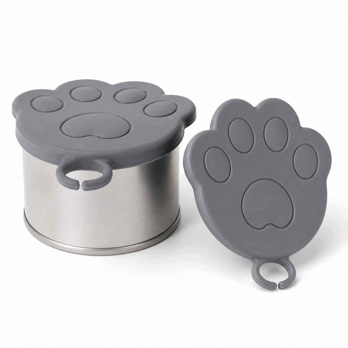 Silicone Cat Dog Can Lid 3in1 Plug Universal Grey