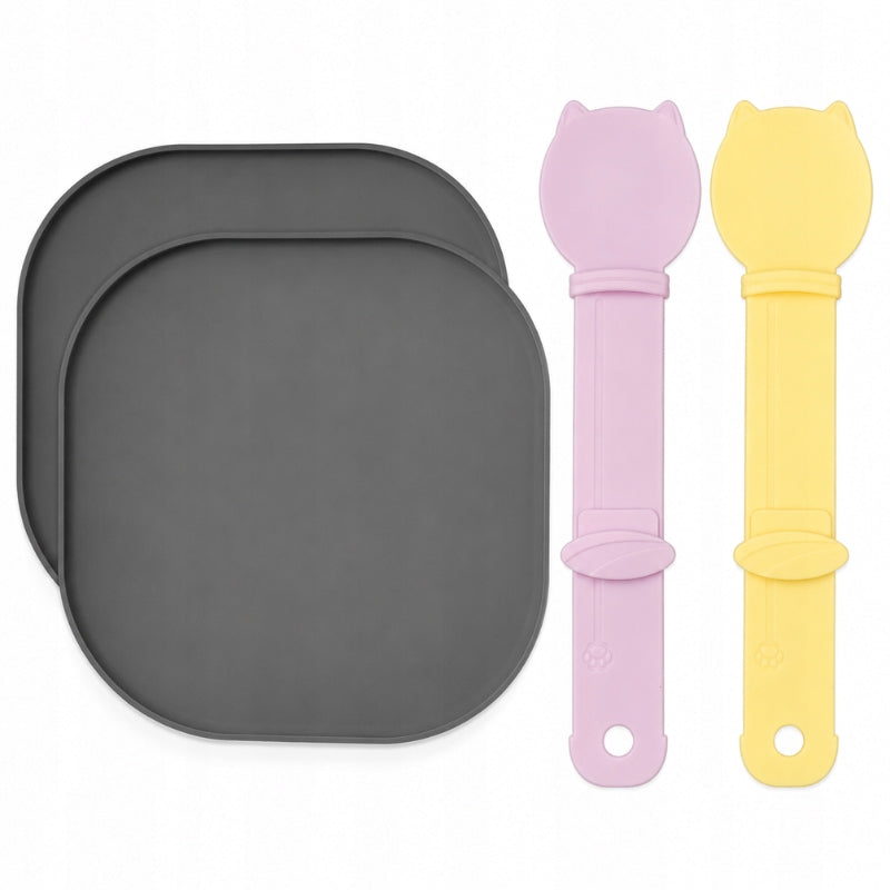 Silicone Cat Feeding Spoons with Pads 4 Elements