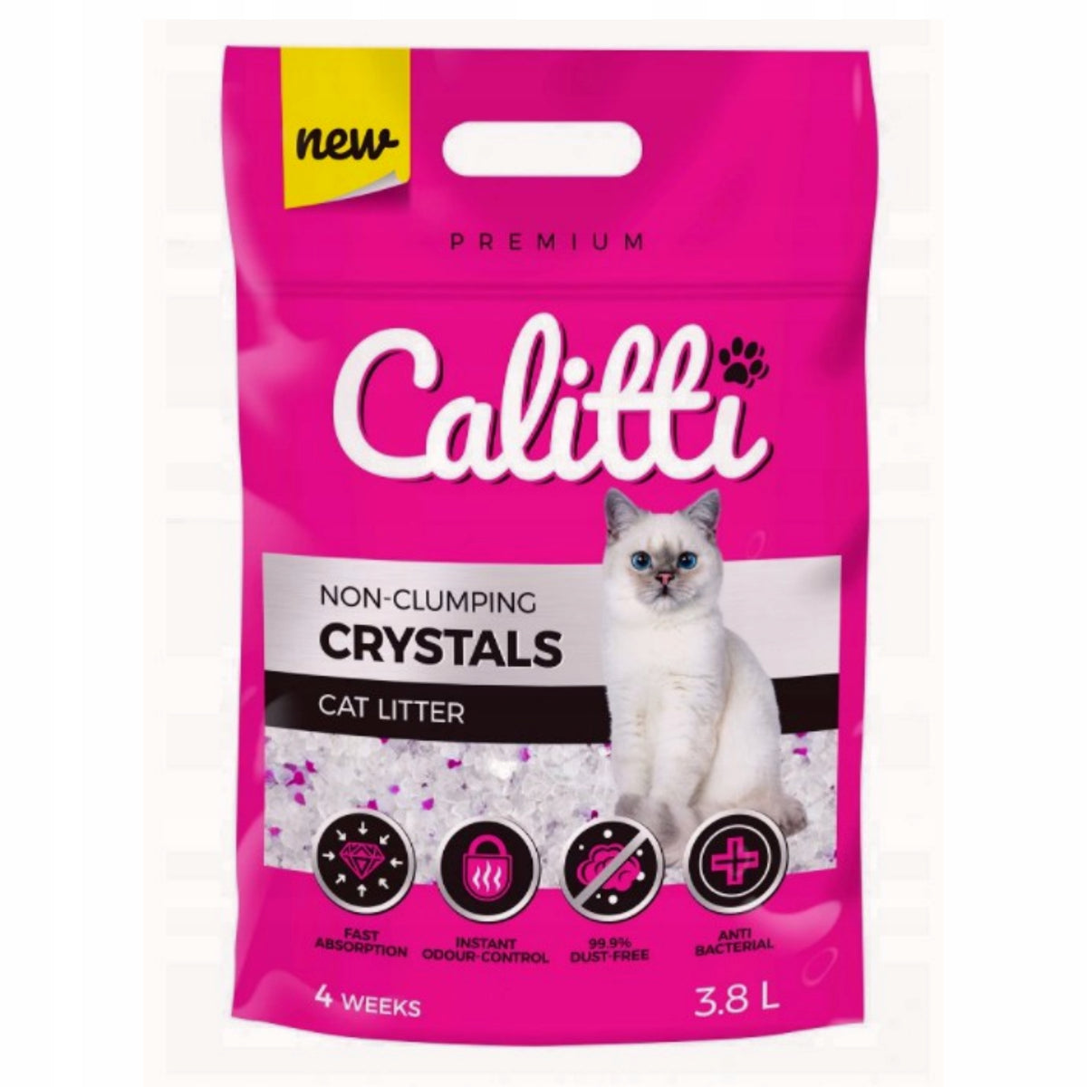 Silicone Cat Litter Antibacterial Calitti Crystals 8x3,8L Dust-Free Manufacturer code CALFB