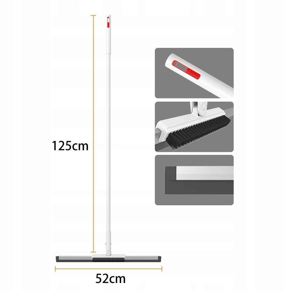 Silicone Floor Squeegee Broom Floor Wiper Pet Hair Remover 2 Scrapers Packaging status original