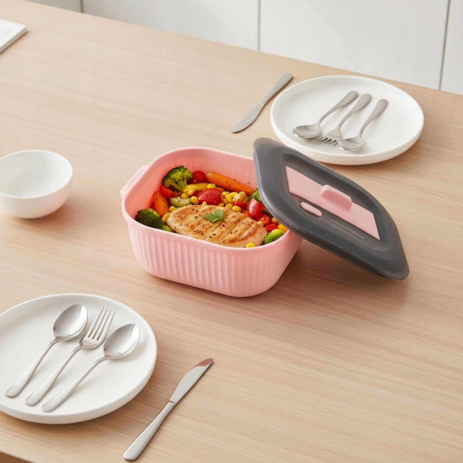 Silicone Food Container with Lid Heat Resistant Silicone Microwave Bowl Red Brand no brand
