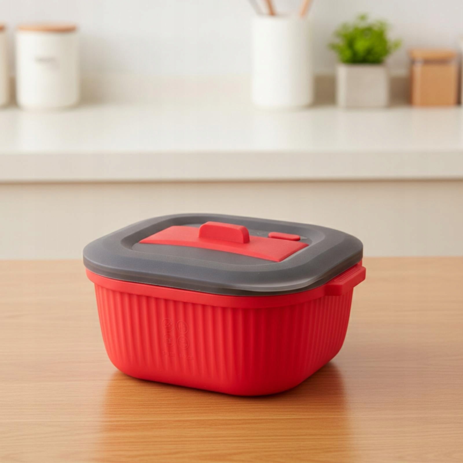 Silicone Food Container with Lid Heat Resistant Silicone Microwave Pink Packaging status original