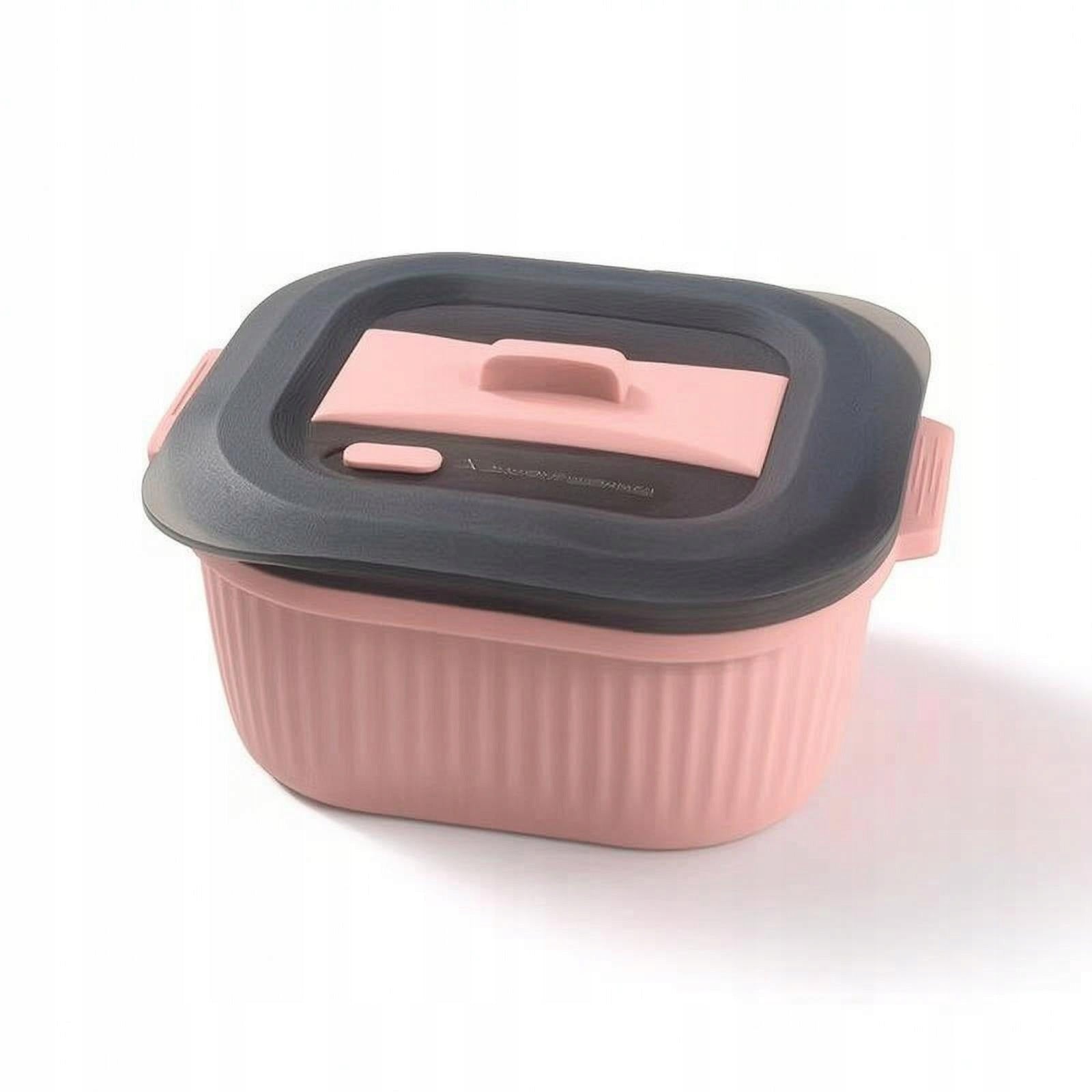 Silicone Food Container with Lid Heat Resistant Silicone Microwave Pink