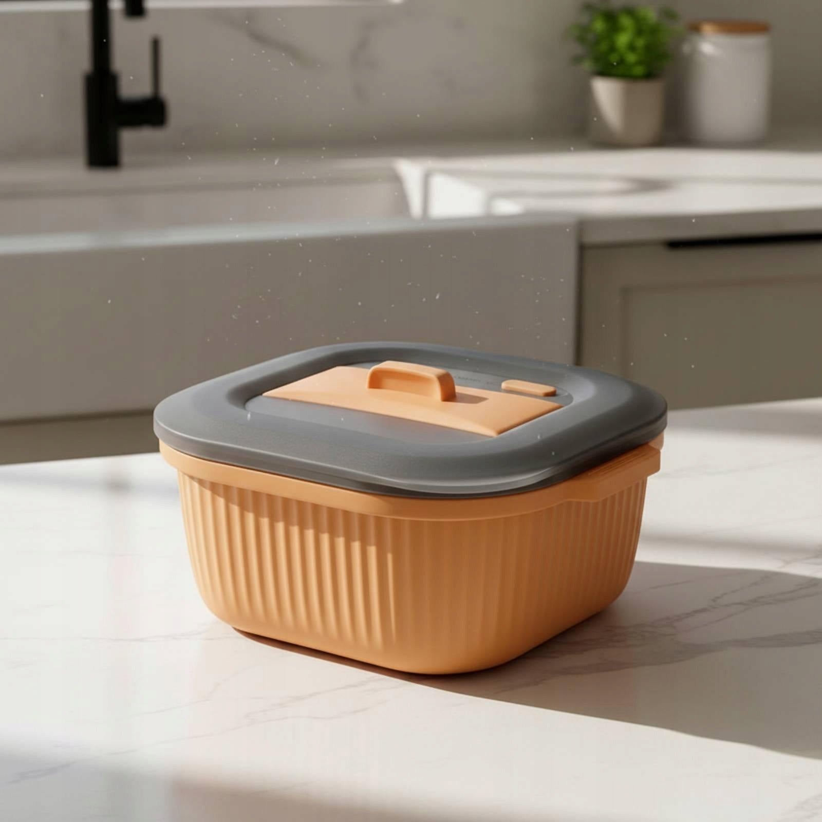 Silicone Food Container with Lidded Oven Silicone Microwave Bowl Yellow Brand no brand