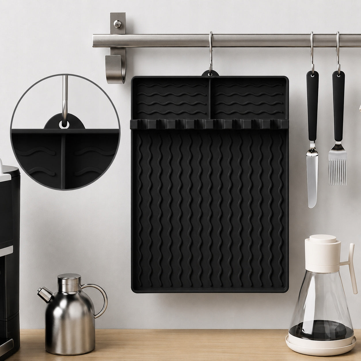 Silicone Grill Mat Organizer for Grilled and BBQ Accessories Black EAN (GTIN) 5908074530391