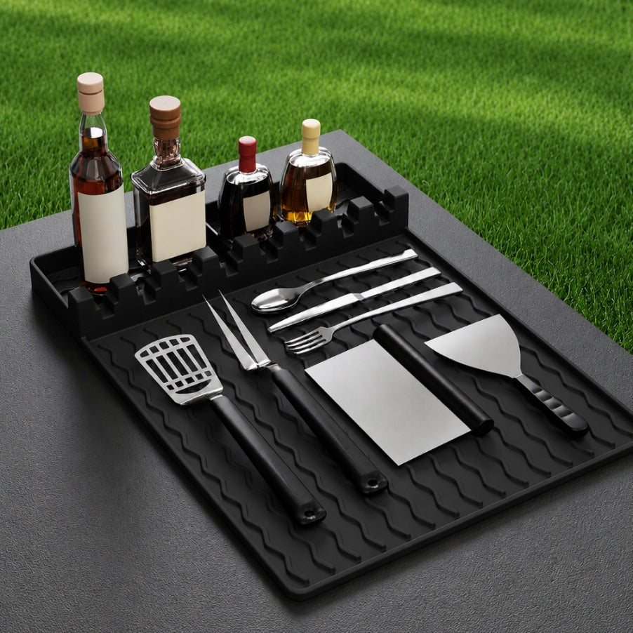 Silicone Grill Mat Organizer for Grilled and BBQ Accessories Black Number of pieces 1 pcs
