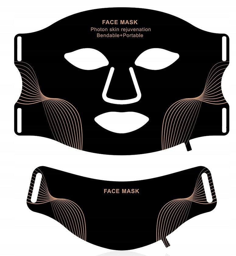 Silicone LED Face and Neck Mask 7 Colors Light Red and NIR.