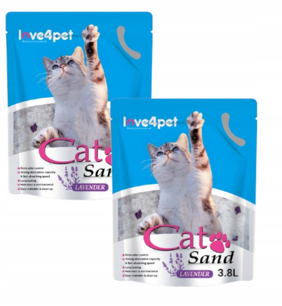 Silicone Litter for Cat Sand Lavender 2x3,8l