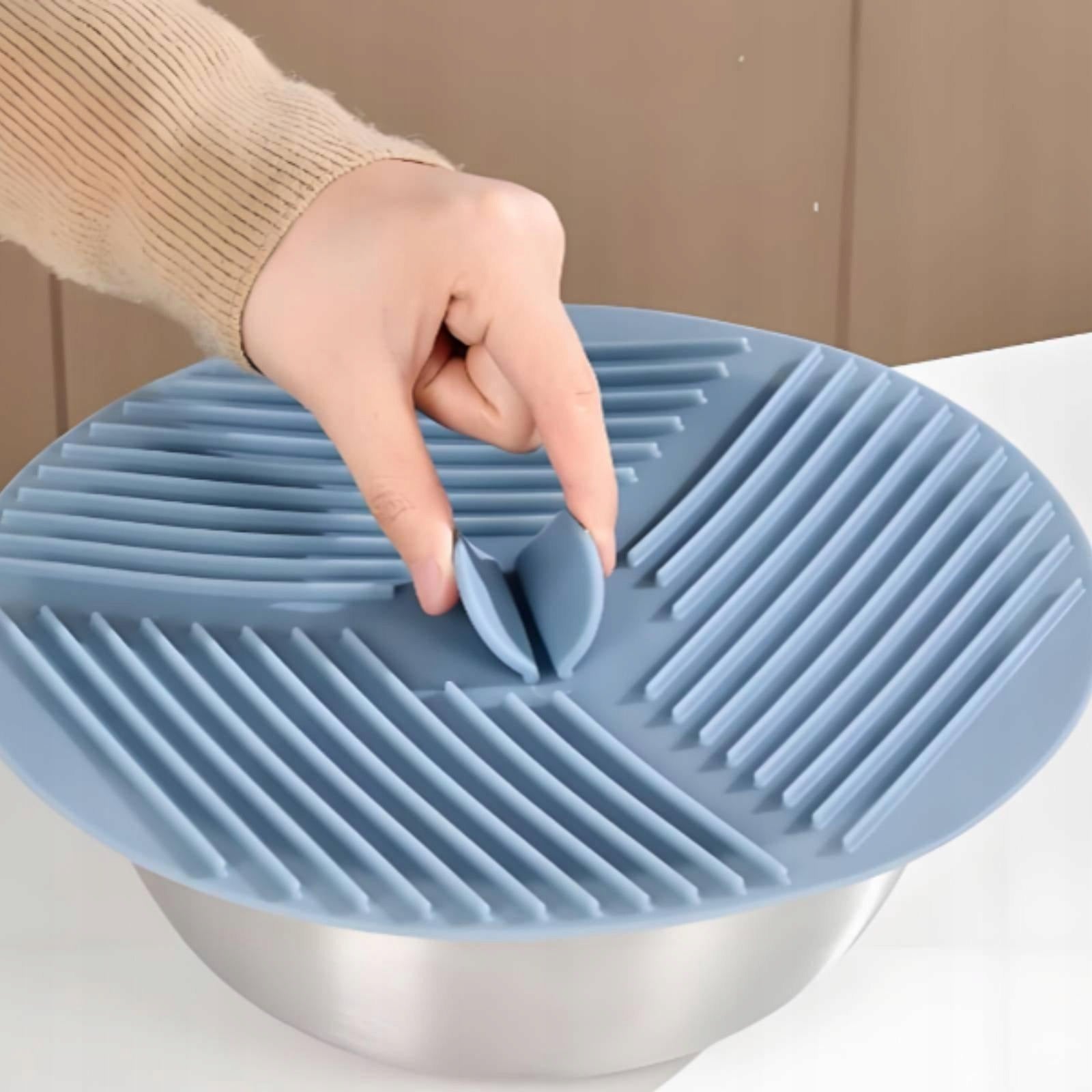 Silicone Microwave Cover Pad Airtight Mat Heat Resistant Lid for Blue L Packaging status original