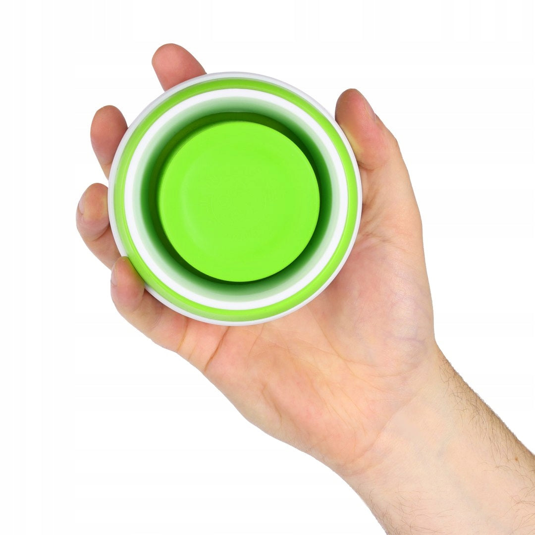 Silicone Mug Folding Tourist Travel Green With Lid 600 ml Color white