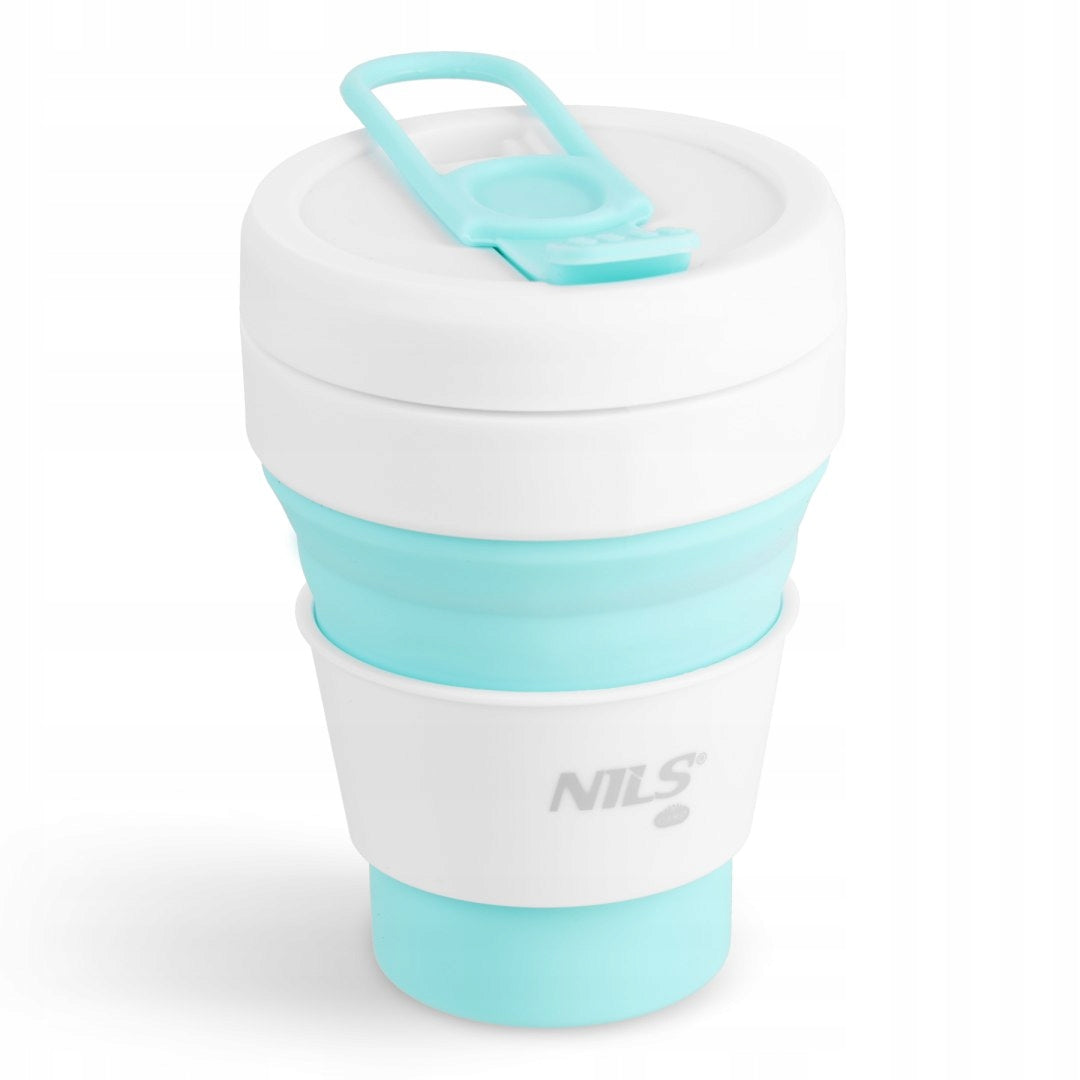 Silicone Mug Folding Tourist Travel Mint With Lid 355 ml