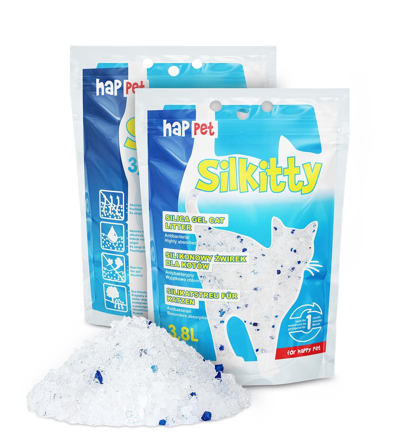 Silicone cat litter 3,8l 1pc. Brand Happet