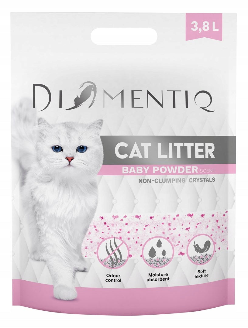 Silicone cat litter BabyPowder non-caking DIAMENTIQ 3,8L Packaging status original