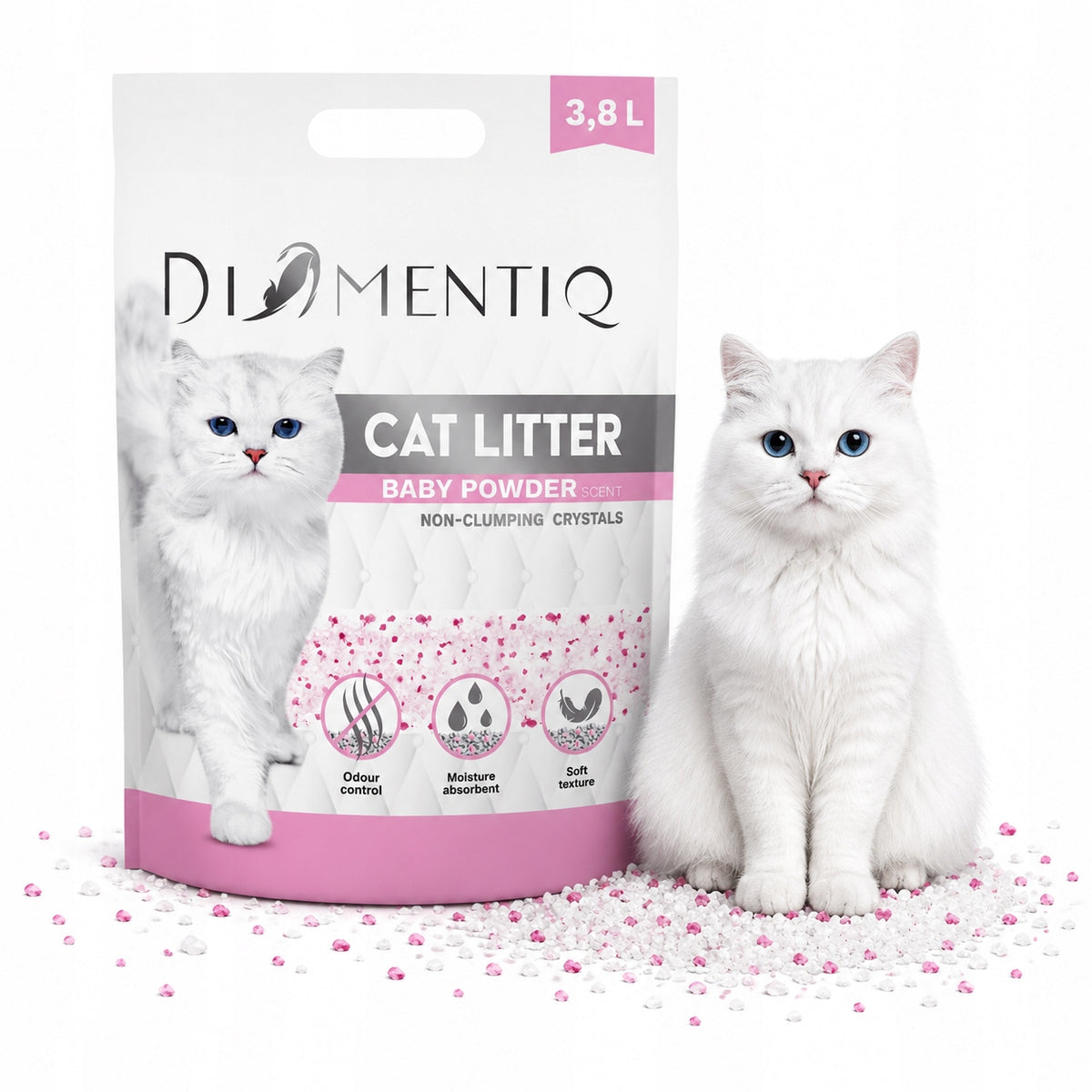 Silicone cat litter BabyPowder non-caking DIAMENTIQ 3,8L