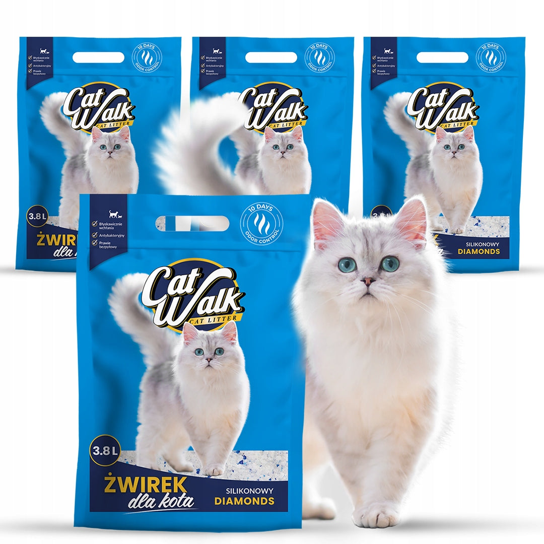 Silicone cat litter CatWalk Diamonds 15,2L | set of 4