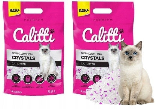 Silicone cat litter Crystals 2x3,8L CALITTI antibacterial does not dust