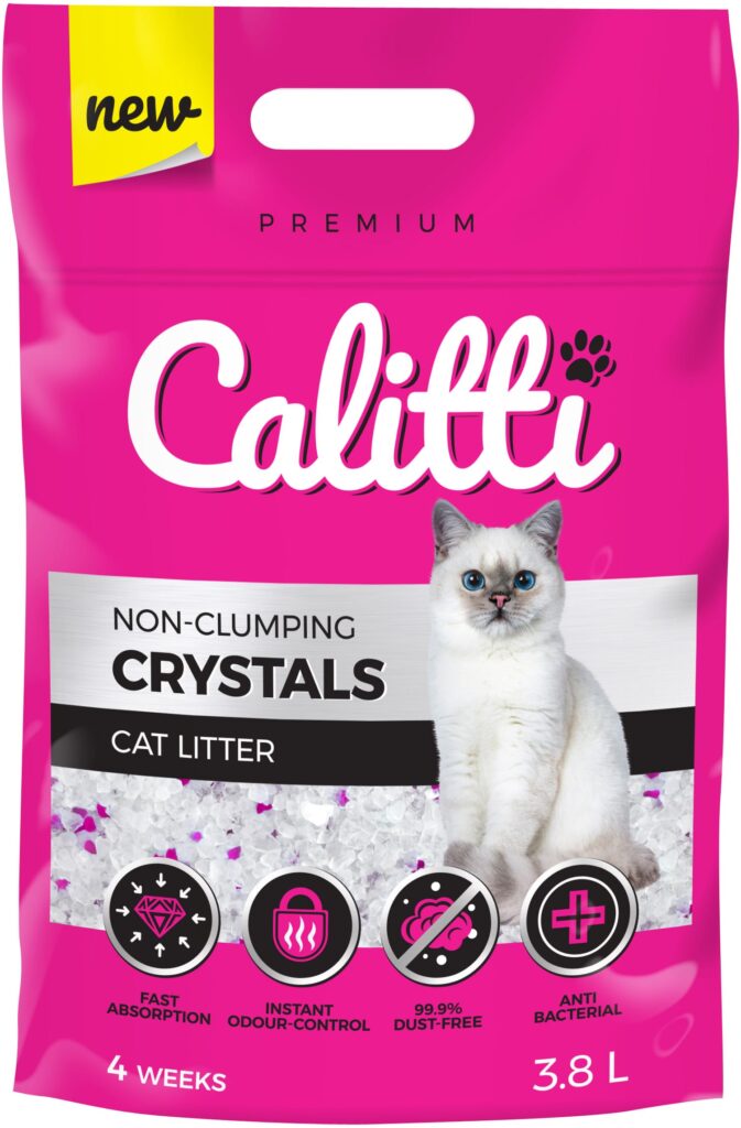 Silicone cat litter Crystals 3,8L CALITTI antibacterial does not dust Packaging status original