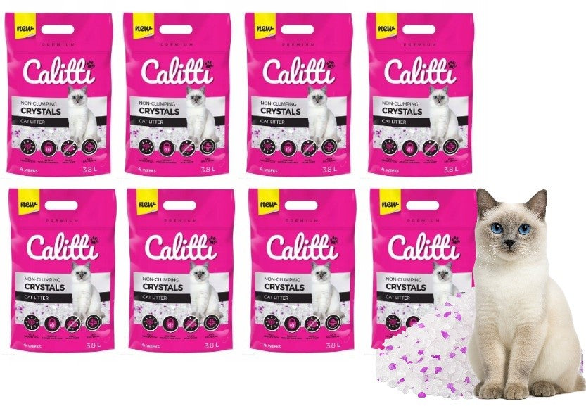 Silicone cat litter Crystals 8x3,8L CALITTI antibacterial does not dust