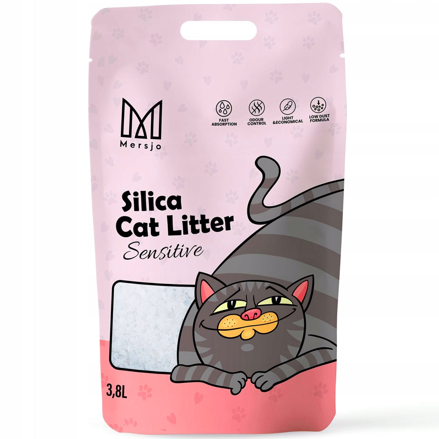 Silicone cat litter Mersjo Sensitive 5x3,8L Packaging status original