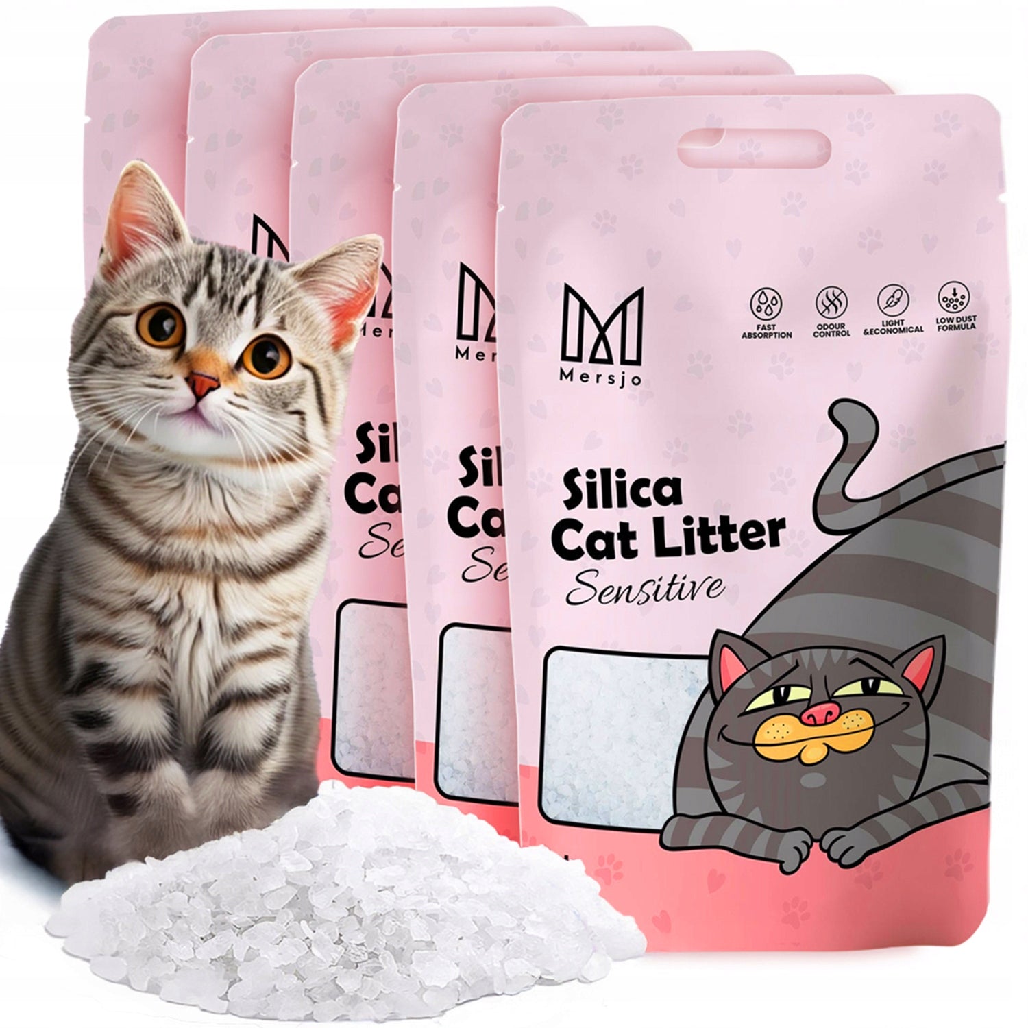 Silicone cat litter Mersjo Sensitive 5x3,8L