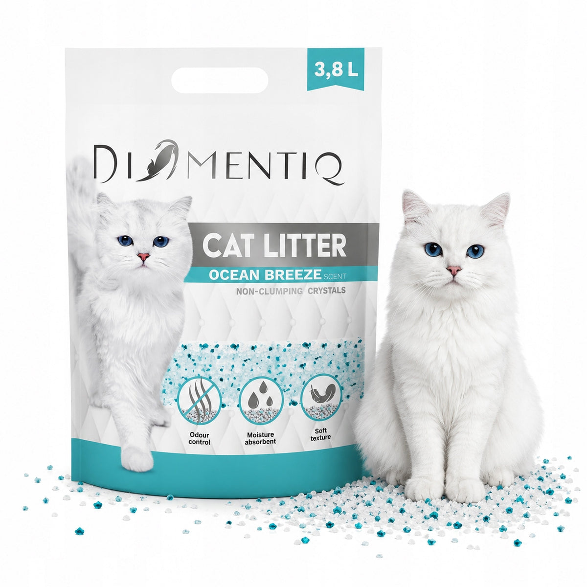 Silicone cat litter Ocean Breeze non-caking DIAMENTIQ 3,8L