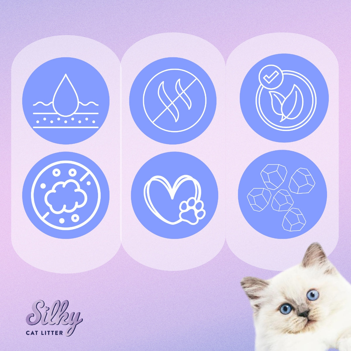 Silicone cat litter Silky 3,8l Volume 3.8 l