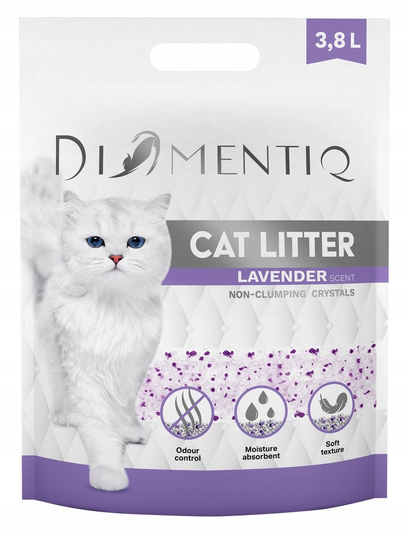 Silicone cat litter lavender non-caking DIAMENTIQ 3,8L Packaging status original