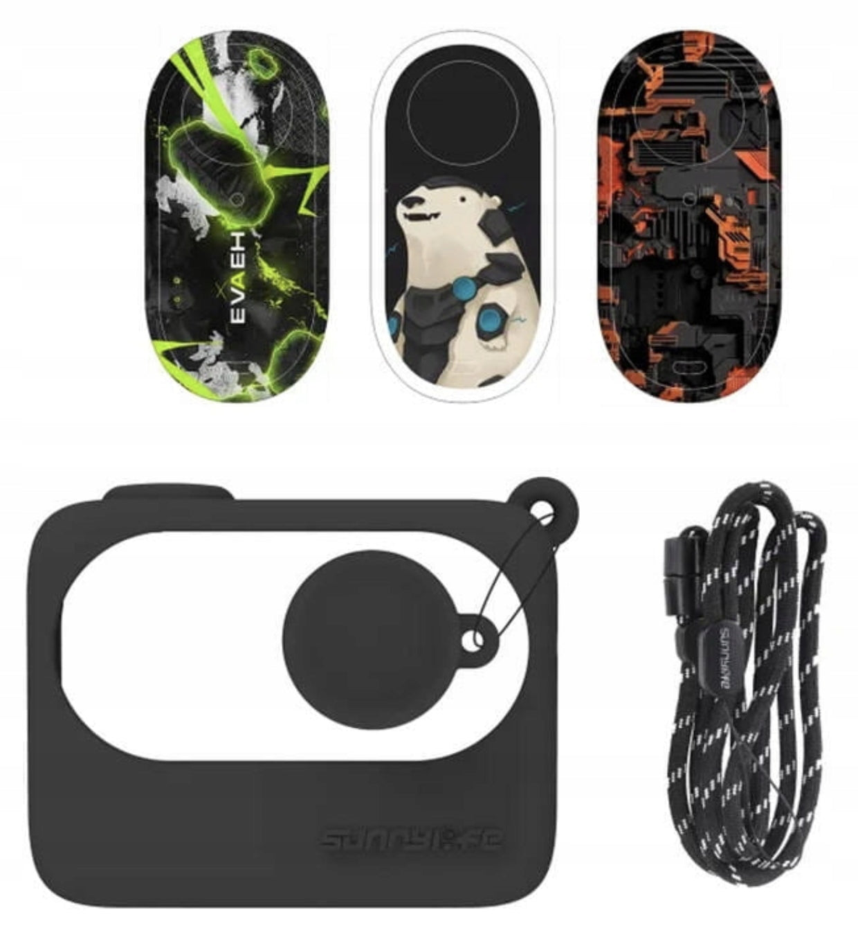 Silicone cover with strap Sunnylife for Insta360 GO 3 - Black