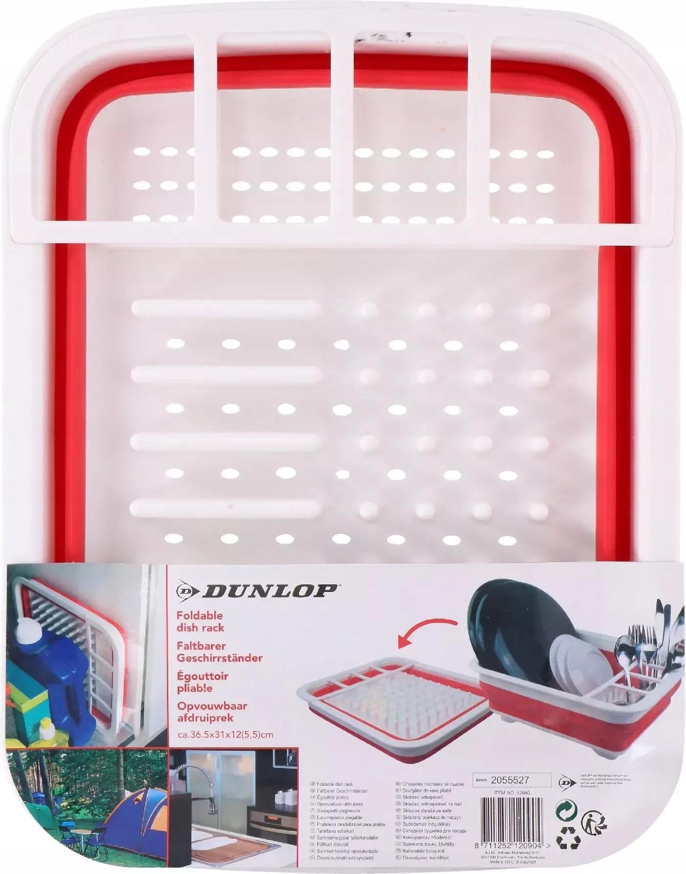 Silicone folding dryer for dishes tourist drainer DUNLOP 12L Manufacturer code E-12090-RED