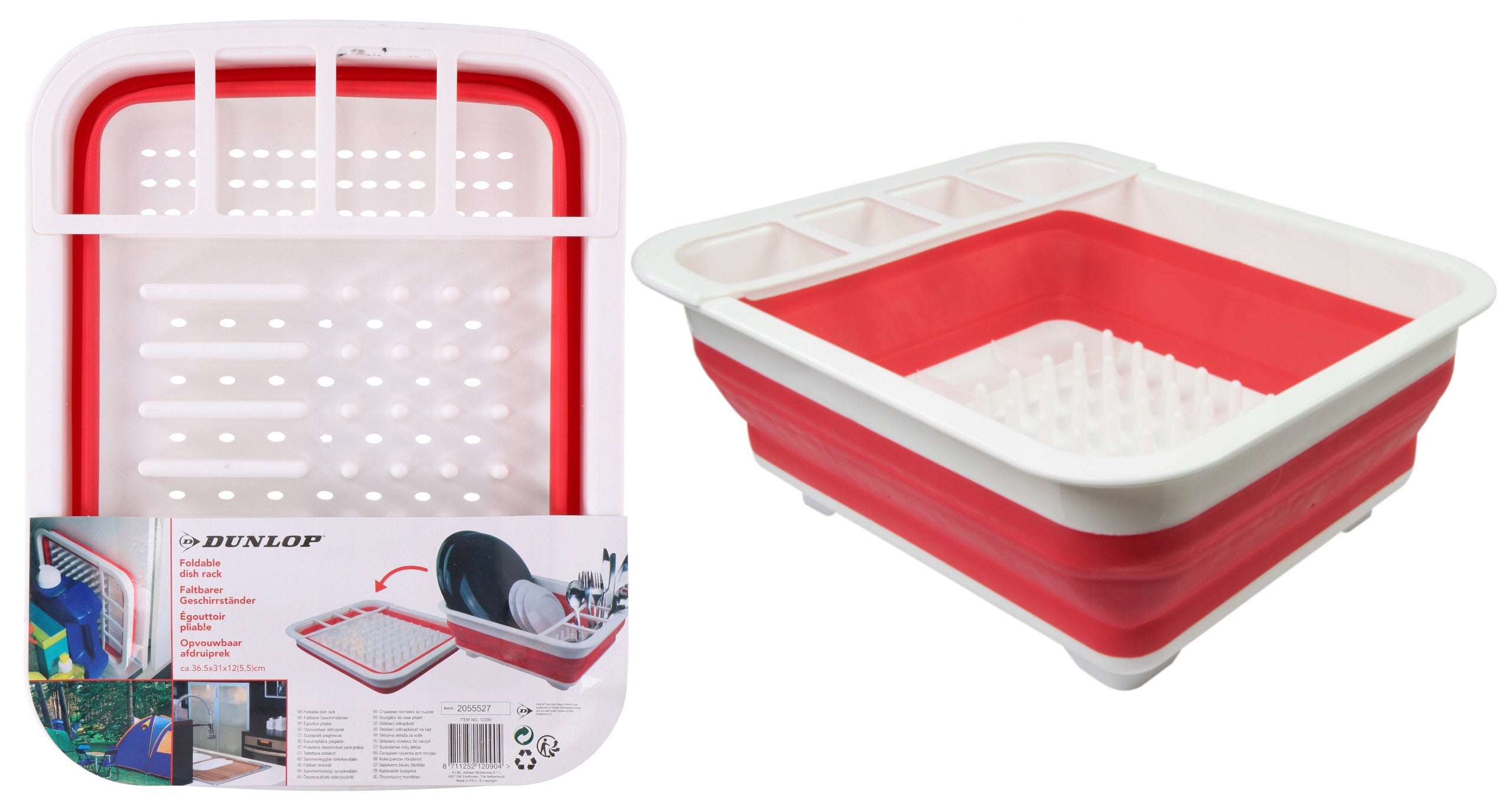 Silicone folding dryer for dishes tourist drainer DUNLOP 12L
