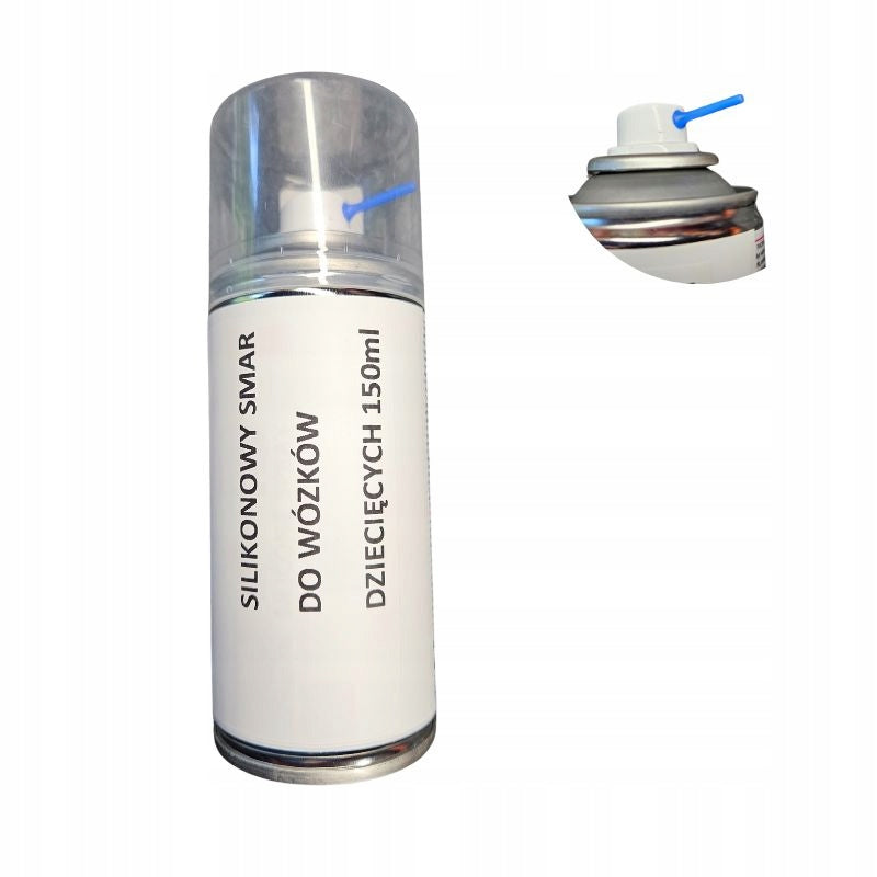 Silicone grease spray for baby stroller, for creaking frame, 150ml Manufacturer code smar silikonowy do wózków dziecięcych