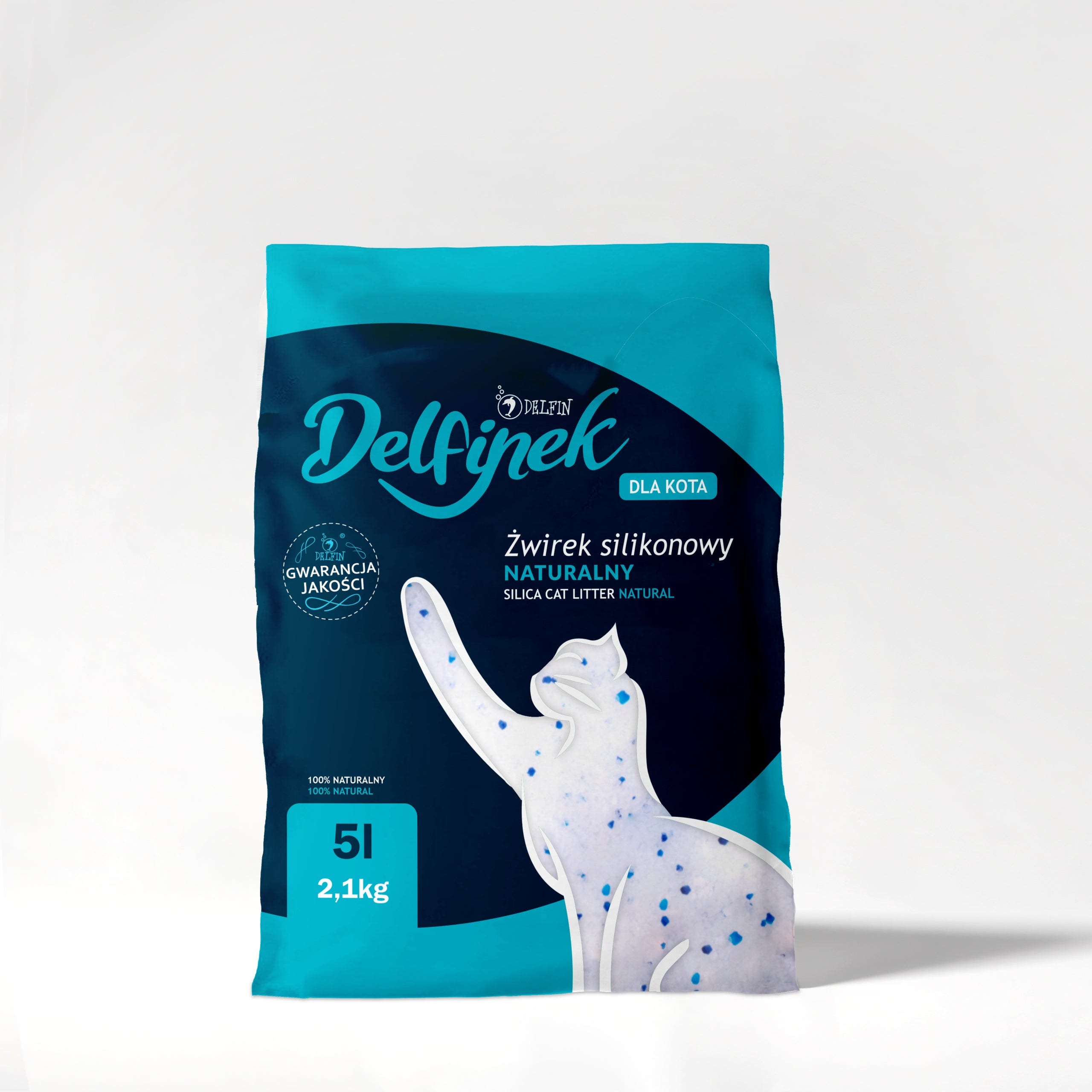 Silicone litter "Delfinek" natural and dust-free for cats 6x5L Packaging status original