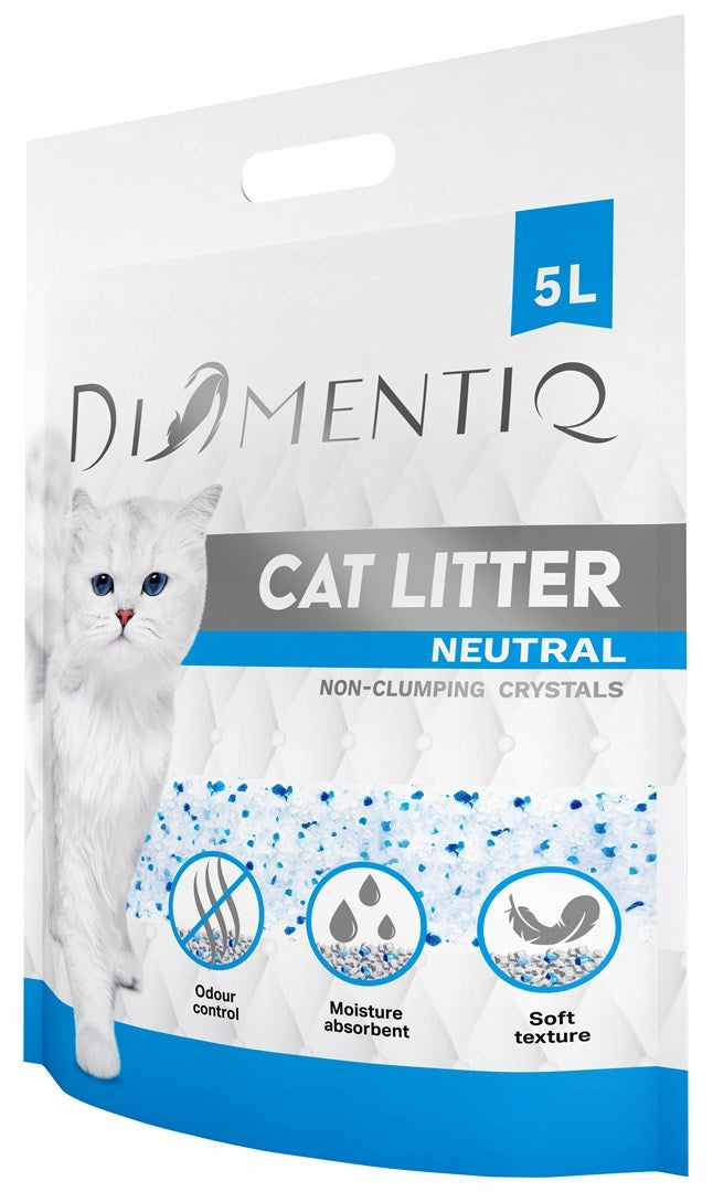 Silicone litter for cat non-caking DIAMENTIQ Neutral 5L Packaging status original