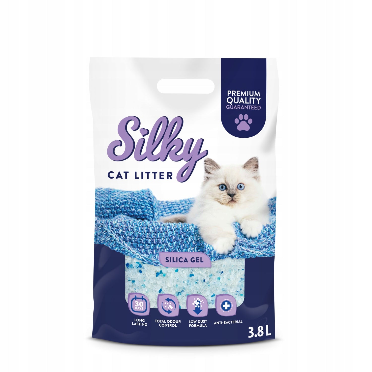 Silicone litter for cats dust-free SILKY 3,8l Trade name Silky