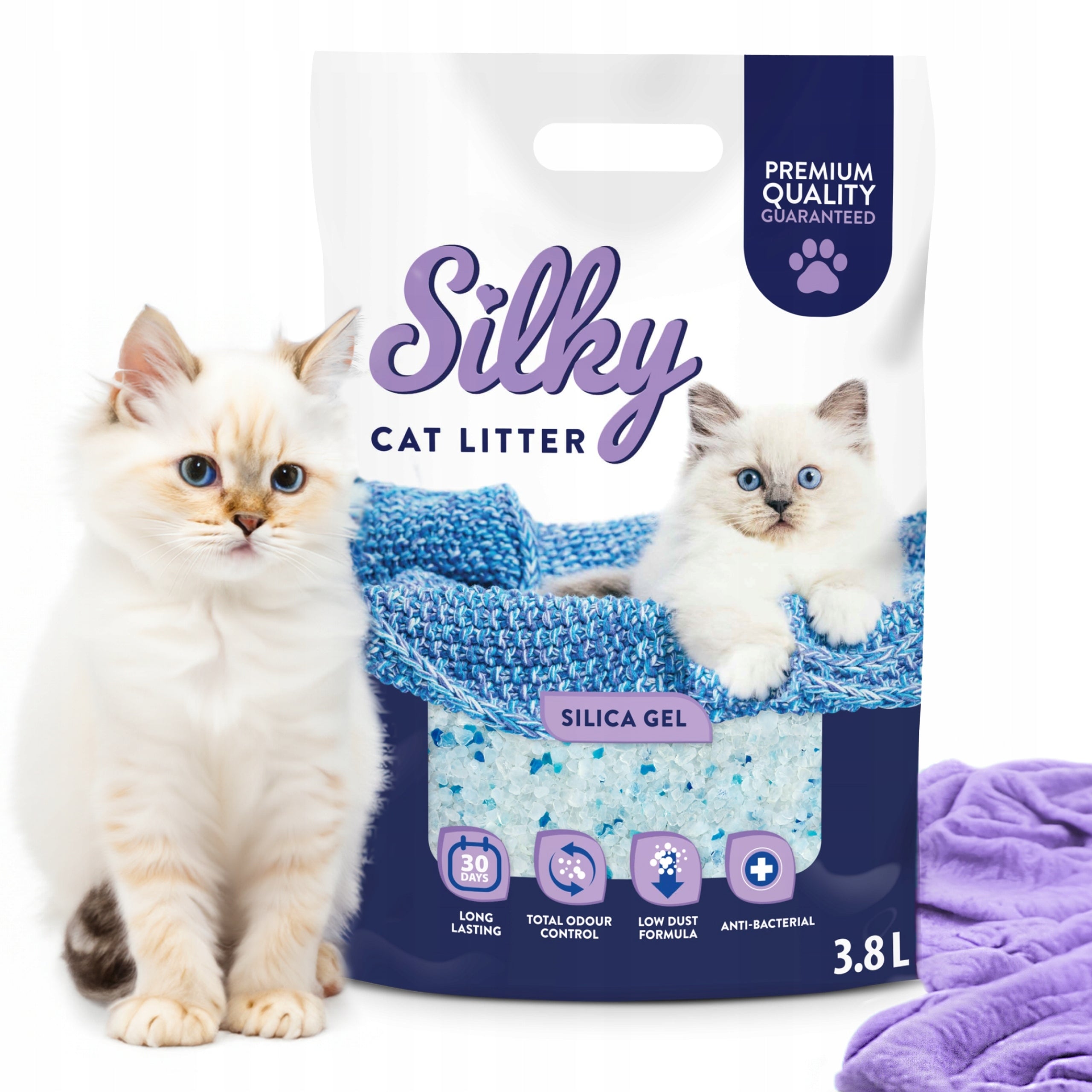 Silicone litter for cats dust-free SILKY 3,8l