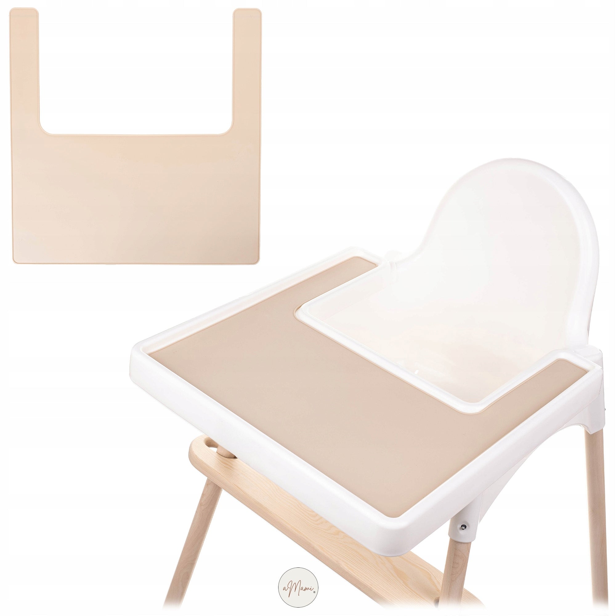 Silicone mat IKEA chairs Antilop BEIGE safe for children aMami Manufacturer code Silikonowa mata beżowa do Antilop bez BPA